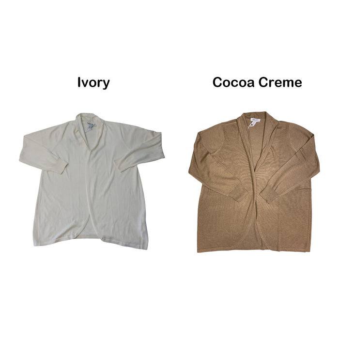 Nine West Women's Plus Lightweight Draped Collar Cardigan