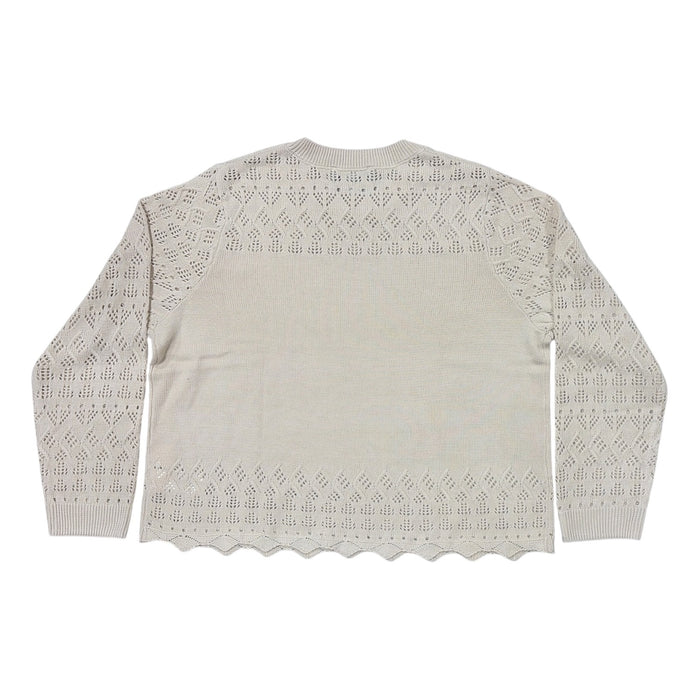 Nine West Women's Regular Fit Lightweight Crew Neck Pointelle Sweater