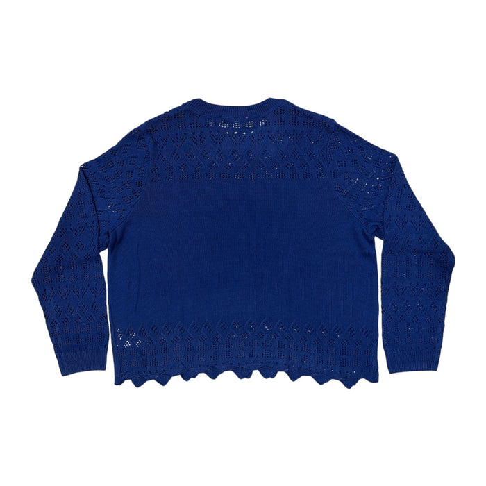 Nine West Women's Regular Fit Lightweight Crew Neck Pointelle Sweater