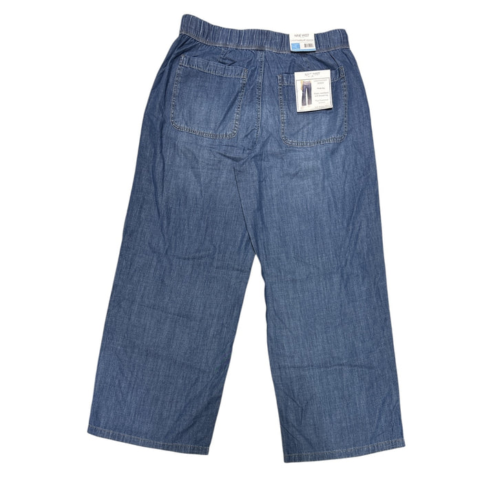 Nine West Women's Relaxed Fit Lightweight Wide Leg Denim Jean, Plus Size