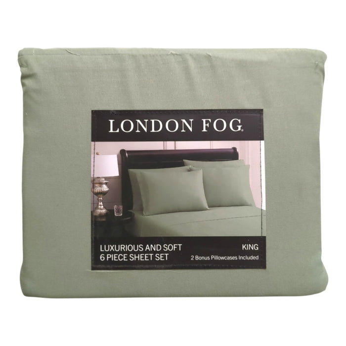 London Fog 6-Piece Luxurious & Ultra-Soft Microfiber Sheet Set, King