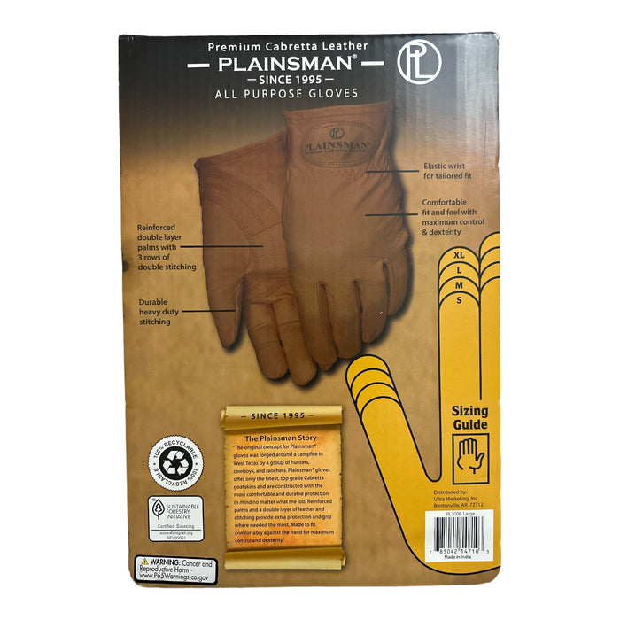 Plainsman Men's Premium Cabretta Leather All Purpose Heavy Duty Gloves