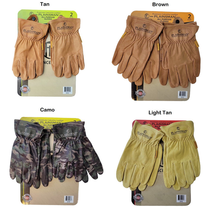 Plainsman Premium Cabretta Heavy Duty Tailored Fit Leather Gloves, 2 Pairs