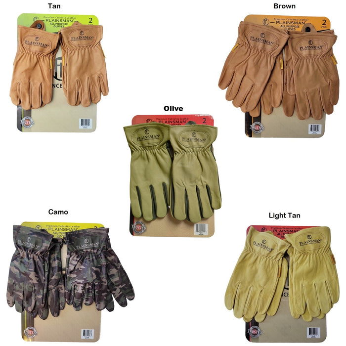 Plainsman Premium Cabretta Heavy Duty Tailored Fit Leather Gloves, 2 Pairs