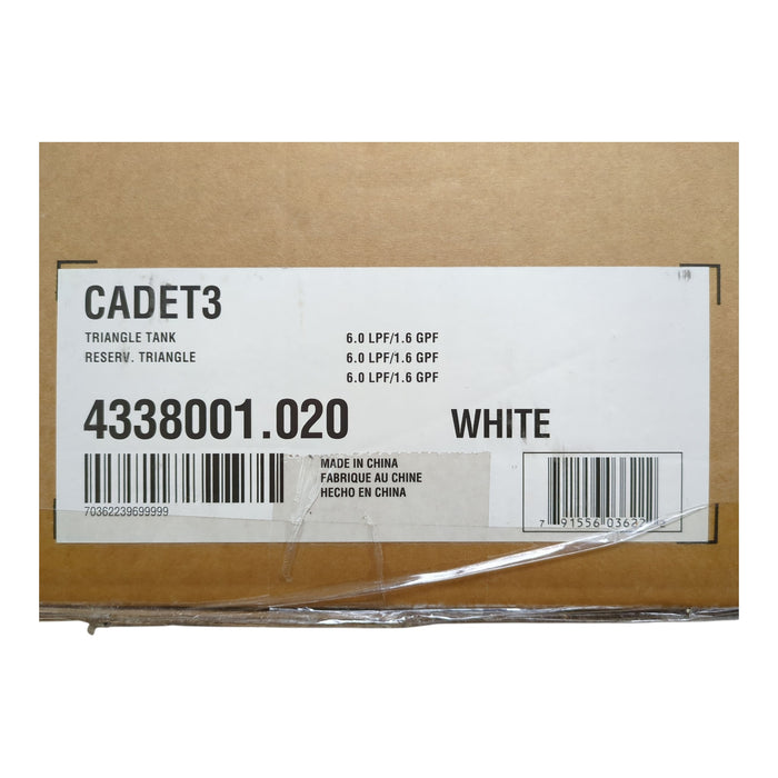 American Standard Triangle Cadet 3 1.6 GPF Single Flush Toilet Tank Only, White