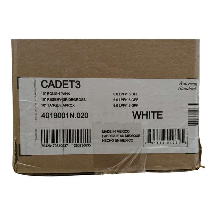 American Standard Cadet 3 1.6 GPF Single Flush Toilet Tank Only, White