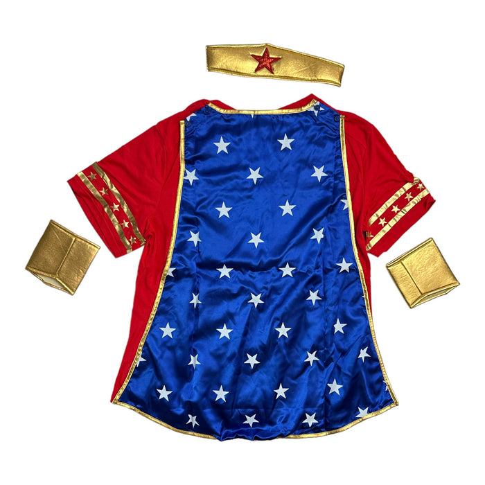 Wonder Woman Women's Crewneck T-shirt Scoop Hemline Costume Set