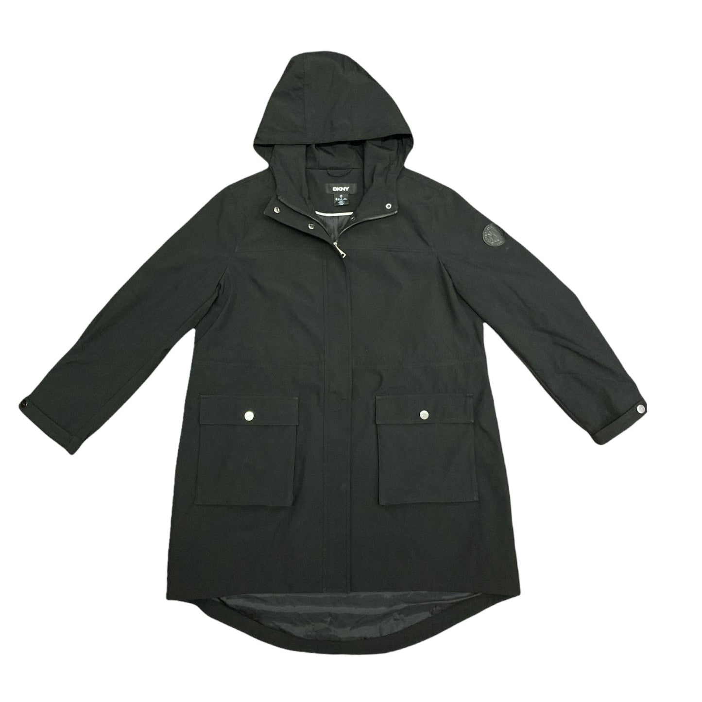 DKNY Women's Water Resistant Hooded Long Line Parka Jacket, Adjustable Waist