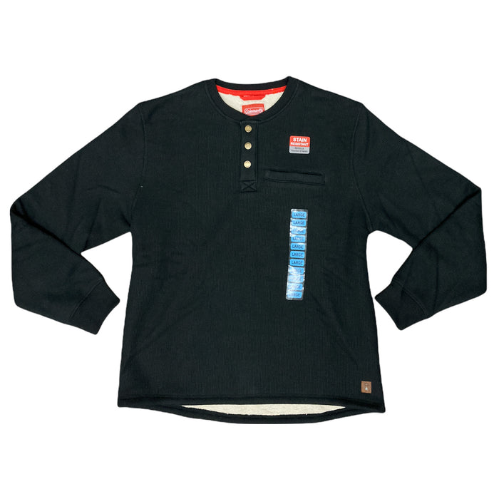 Coleman Men's Bonded Waffle Sherpa Lined Stain Resistant Henley