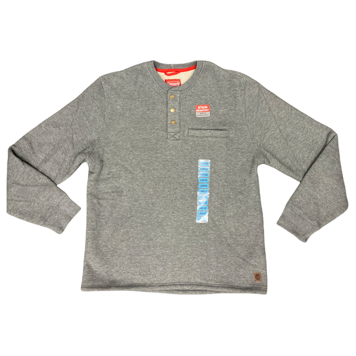 Coleman Men's Bonded Waffle Sherpa Lined Stain Resistant Henley