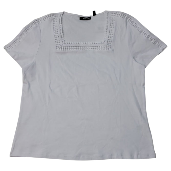 Rafaella Women's Crochet Lace Trims Squareneck Top