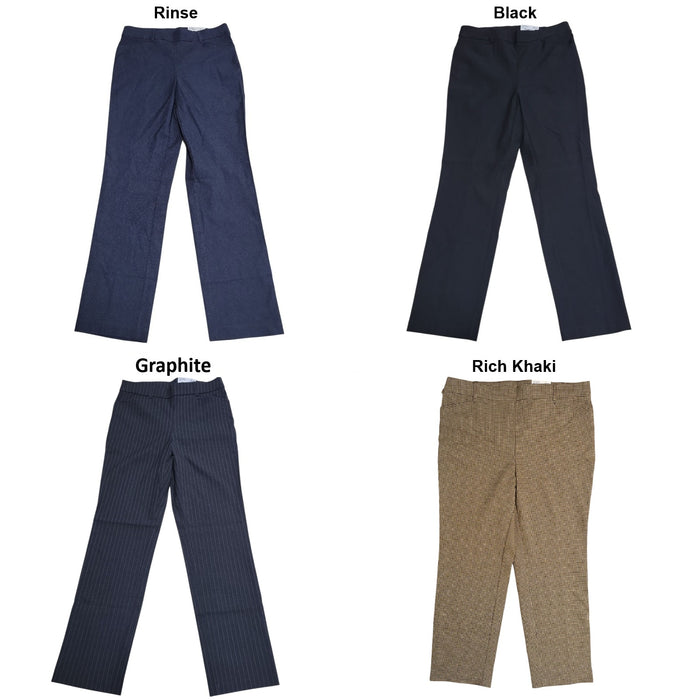 Rafaella Women's Pull-On Pockets Slim Straight Leg Stretch Pant, Plus Size