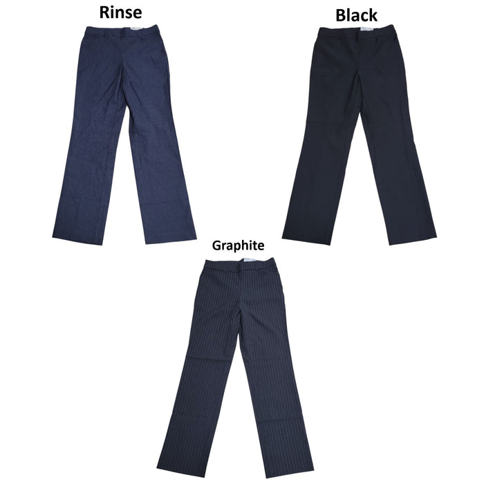 Rafaella Women's Pull-On Pockets Slim Straight Leg Stretch Pant, Plus Size