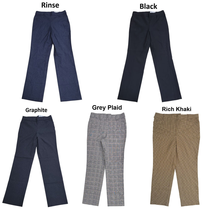 Rafaella Women's Pull-On Pockets Slim Straight Leg Stretch Pant