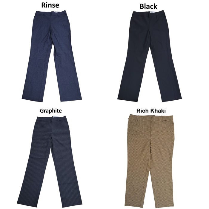 Rafaella Women's Pull-On Pockets Slim Straight Leg Stretch Pant