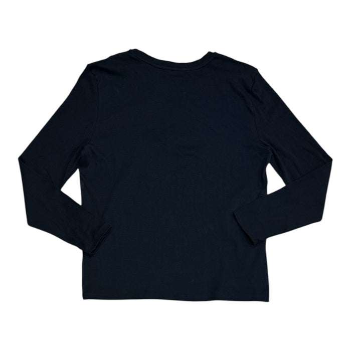 Rafaella Women's Grommet & Lacing Shoulder Detail Long Sleeve Top