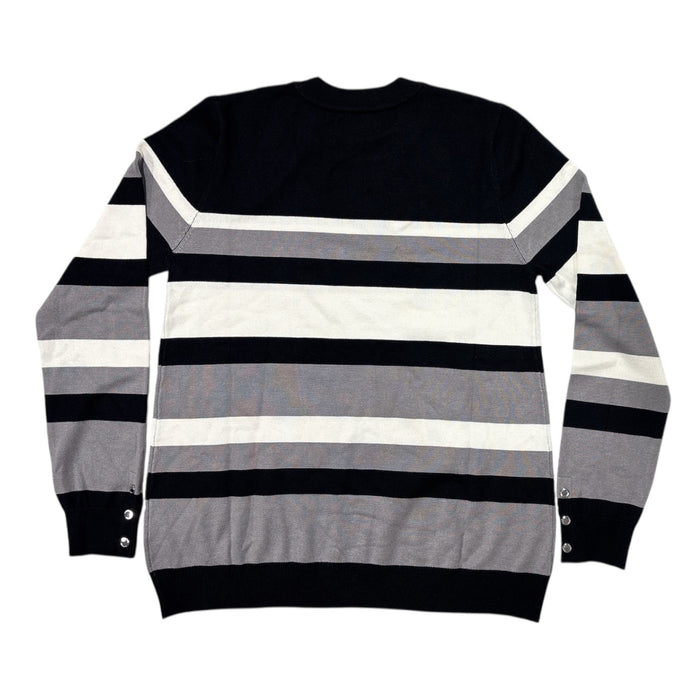 Rafaella Women's Long Sleeve Crew Neck Classic Fit Striped Top