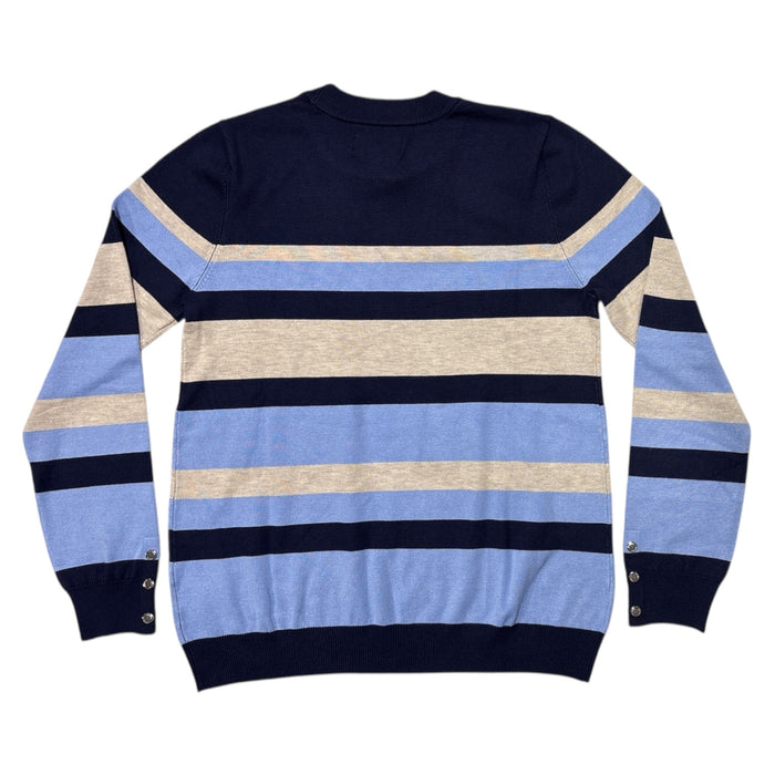 Rafaella Women's Long Sleeve Crew Neck Classic Fit Striped Top