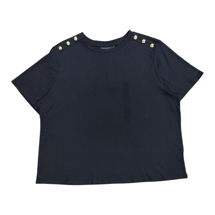 Rafaella Women's Classic Fit Midweight Crewneck Short Sleeve T-Shirt, Plus Size