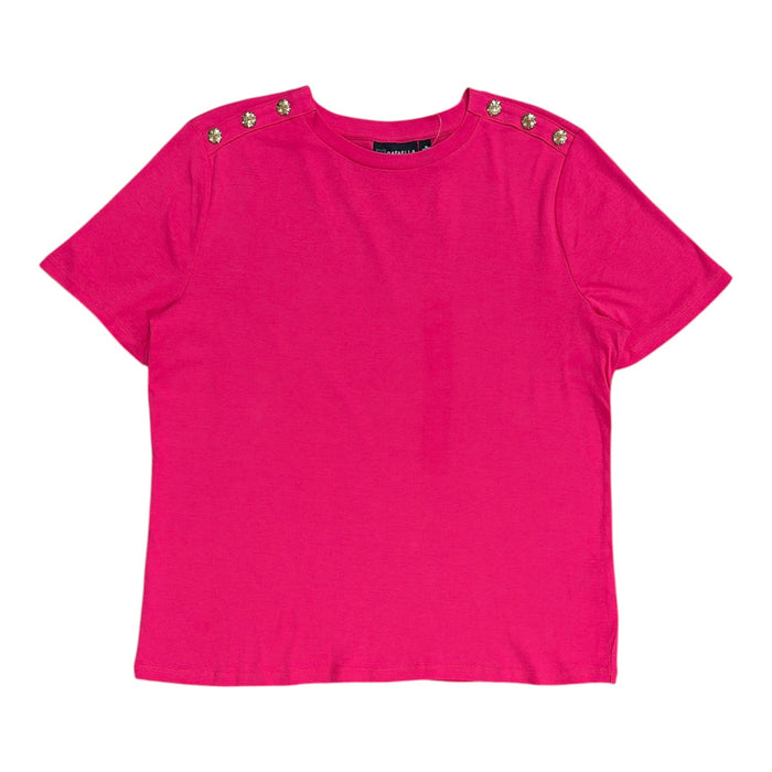 Rafaella Women's Classic Fit Midweight Crewneck Short Sleeve T-Shirt, Plus Size