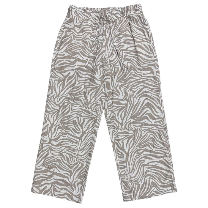 Rafaella Women's Regular Fit Midweight Wide Leg Linen Blend Pant, Plus Size