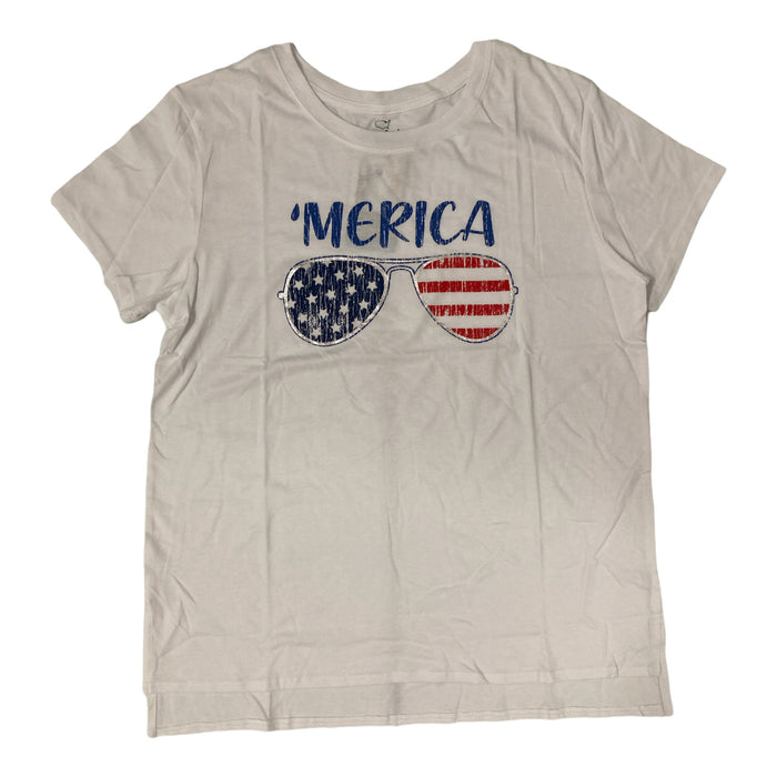 State Of Mine Women's Patriotic Relaxed Fit T-Shirt