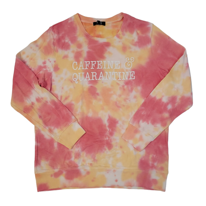 Modern Canvas Women's Stay Home Tie Dye Graphic Soft Fleece Sweater