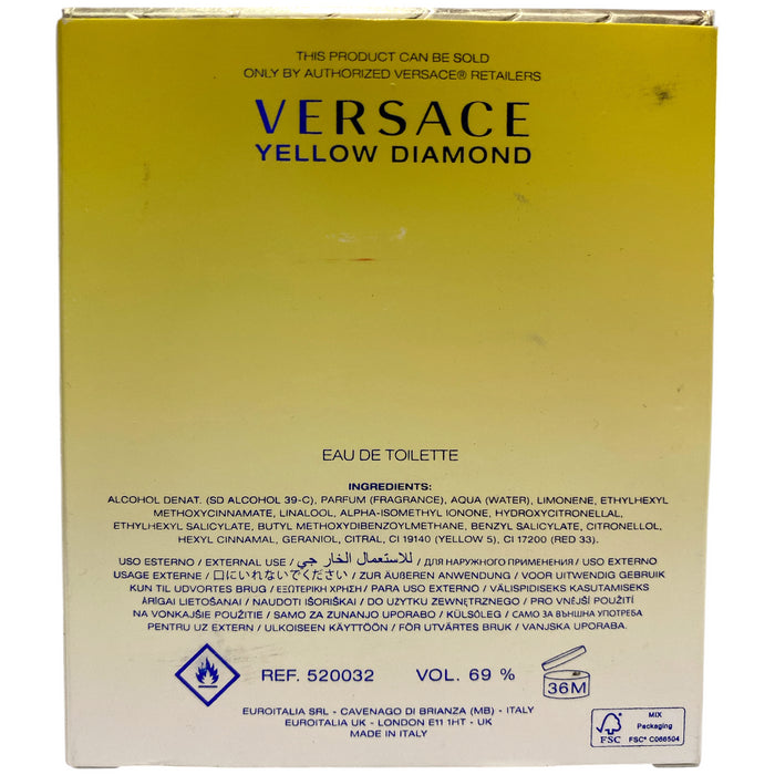 Versace Yellow Diamond Eau de Toilette for Women, 3.0 fl oz