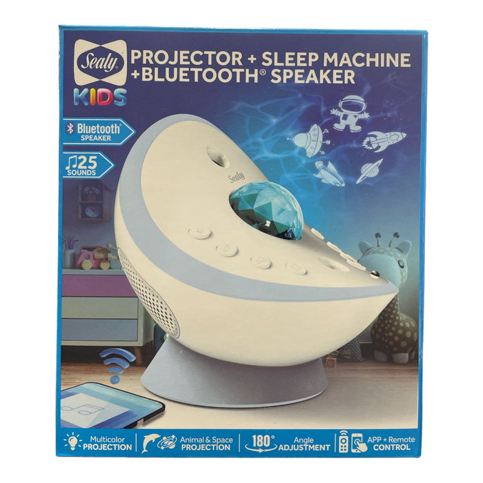 Sealy Kids Projector + Sleep Machine with Bluetooth Speaker, 25 Sounds & Remote