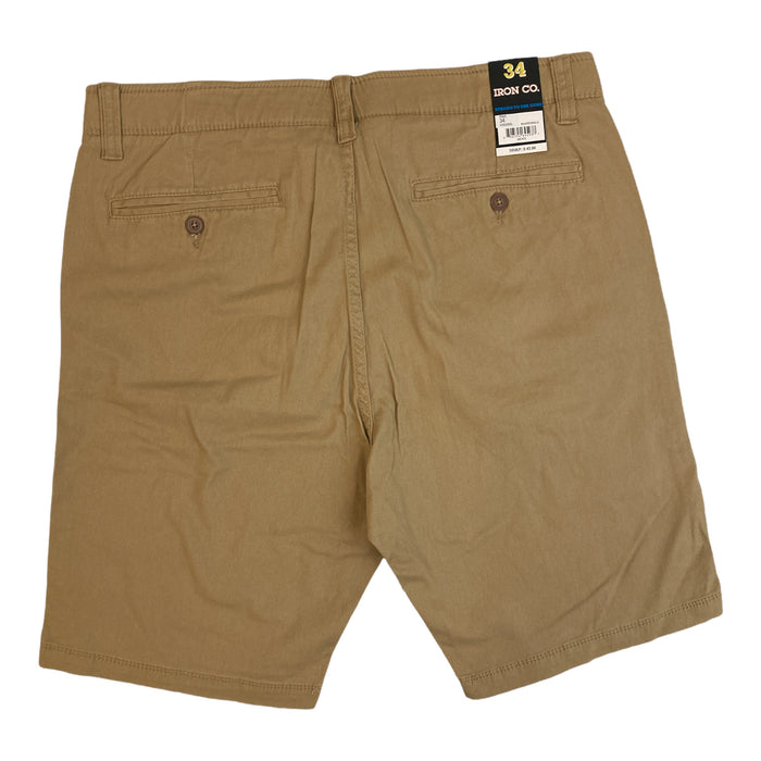 Iron Co. Men's Flat Front Powerflex Waistband Stretch Twill Short