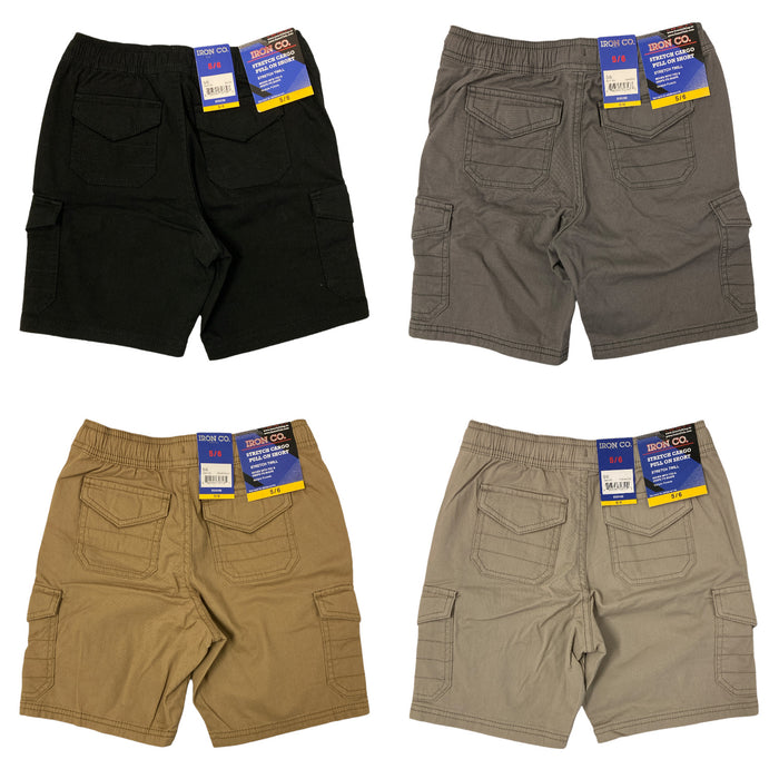 Iron Co Boy's Stretch Pull On Cargo Shorts