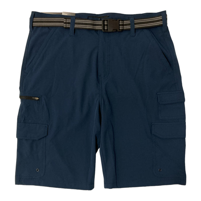 Iron Co Men's Belted Stretch Performance Hybrid Cargo Shorts