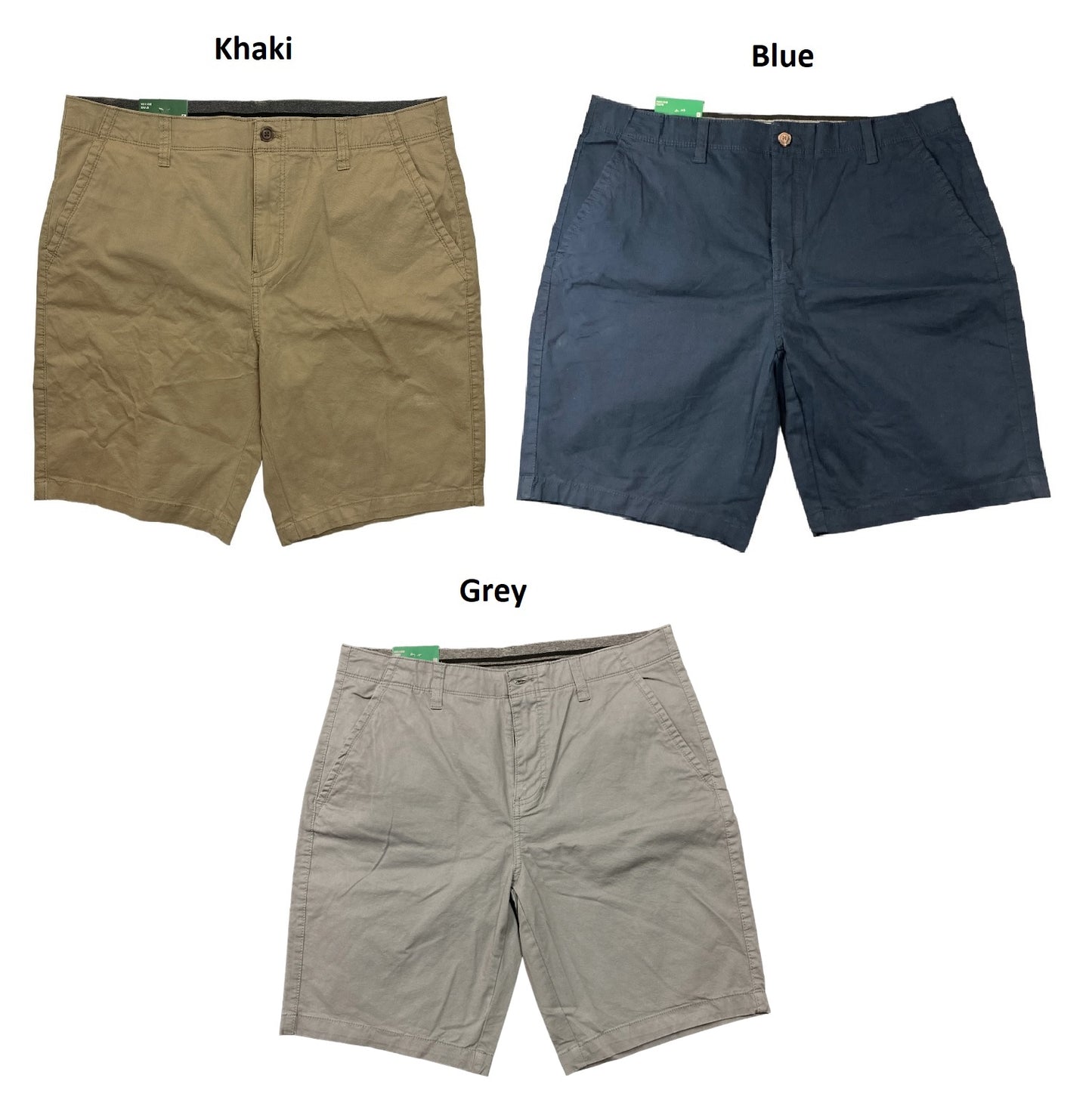 Iron CO. Men's Flat Front Comfort Flex Waistband 10" Inseam Twill Shorts