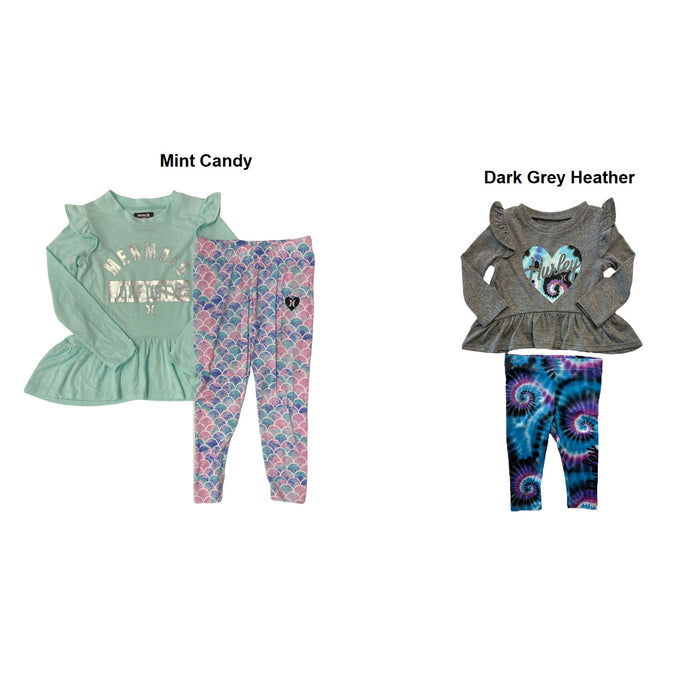 Hurley Girl's 2 Piece Long Sleeve Shirt & Legging Set