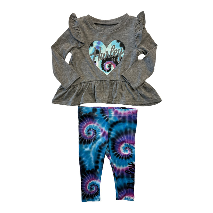 Hurley Girl's 2 Piece Long Sleeve Shirt & Legging Set