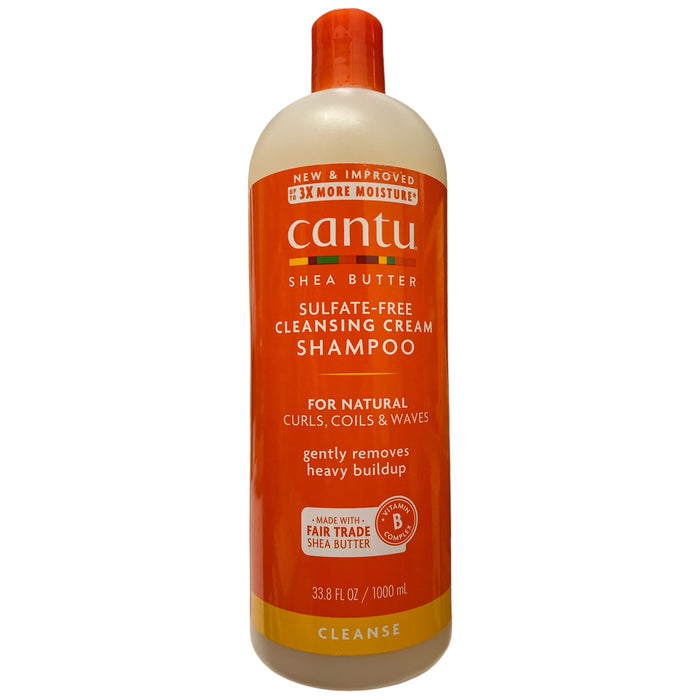 Cantu Sulfate-Free Natural Curls Coils & Waves Cleansing Cream Shampoo, 33.8floz