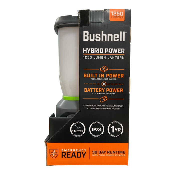 Bushnell Hybrid Power 1250 Lumen Rechargeable or Battery Powered Lantern, Grey