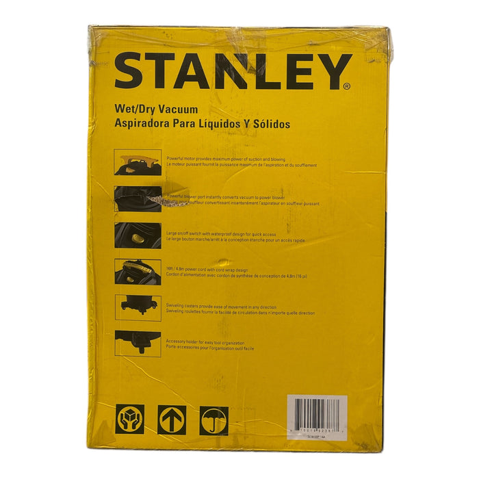 Stanley 14 Gal. 6.0 Peak HP Stainless Steel Wet Dry Vacuum w/ Hose & Accessories