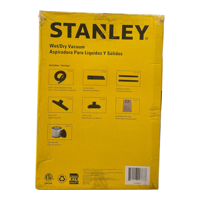 Stanley 14 Gal. 6.0 Peak HP Stainless Steel Wet Dry Vacuum w/ Hose & Accessories
