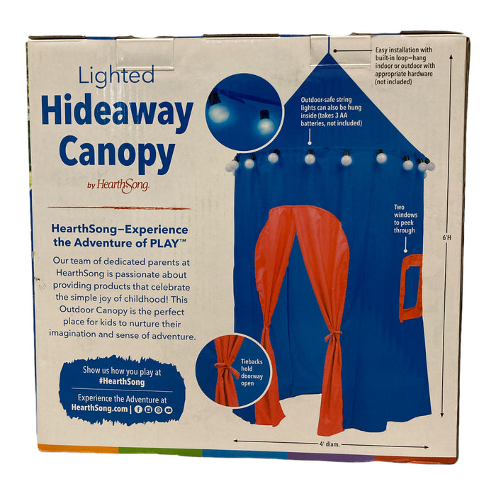 HearthSong Indoor/Outdoor Lighted Hideaway Canopy, 6' Tall (Blue/Red)