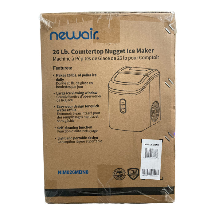 Newair Countertop Nugget Ice Maker 26lbs Daily, Matte Black