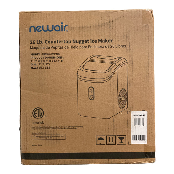 Newair Countertop Nugget Ice Maker 26lbs Daily, Matte Black