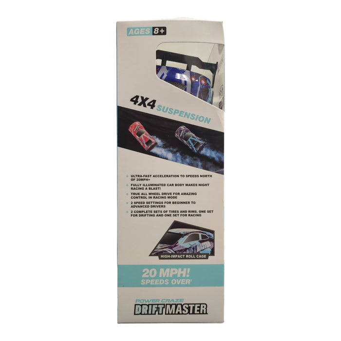 Power Craze Drift Master 1:24 Scale Drift Remote Control Car, Blue