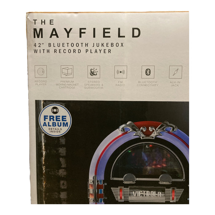 Victrola Mayfield Bluetooth Full-Size Jukebox, 3 Speed Vinyl Record Turntable