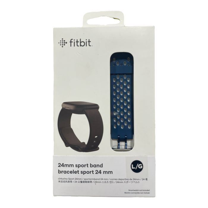 Fitbit Sport Band Accessory for Versa 3 or Sense, Large, Sapphire/Fog Grey