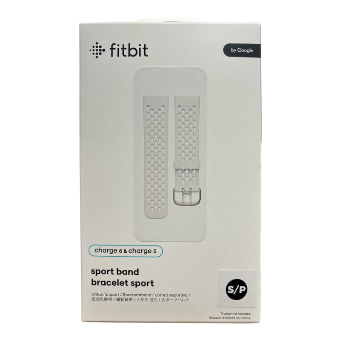 Fitbit Charge 5 Sport Accessory Band, Official Product, Frost White, Small