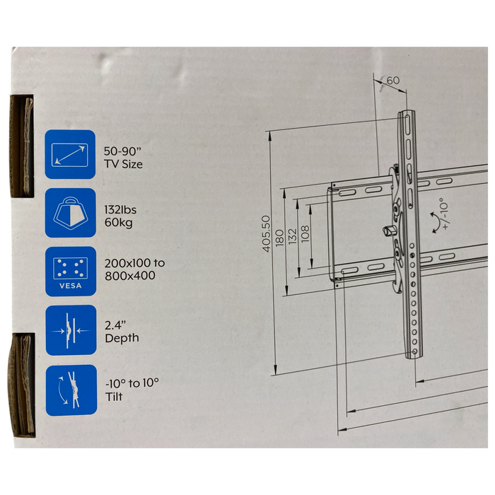 Nextlevel Premium Tilting Wall TV Mount, 50"-90" TV's, Up to 132lbs