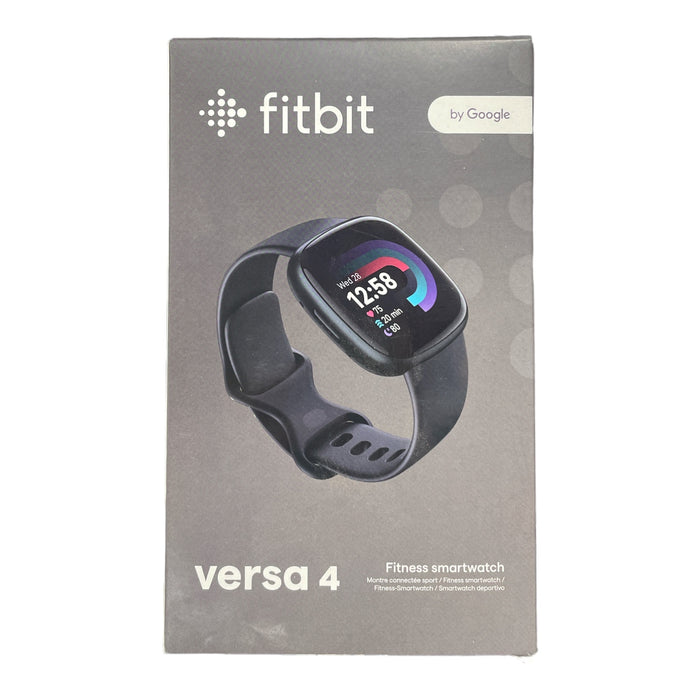 Fitbit Versa 4 Fitness Smartwatch with GPS, Black/Graphite, S & L Bands Included