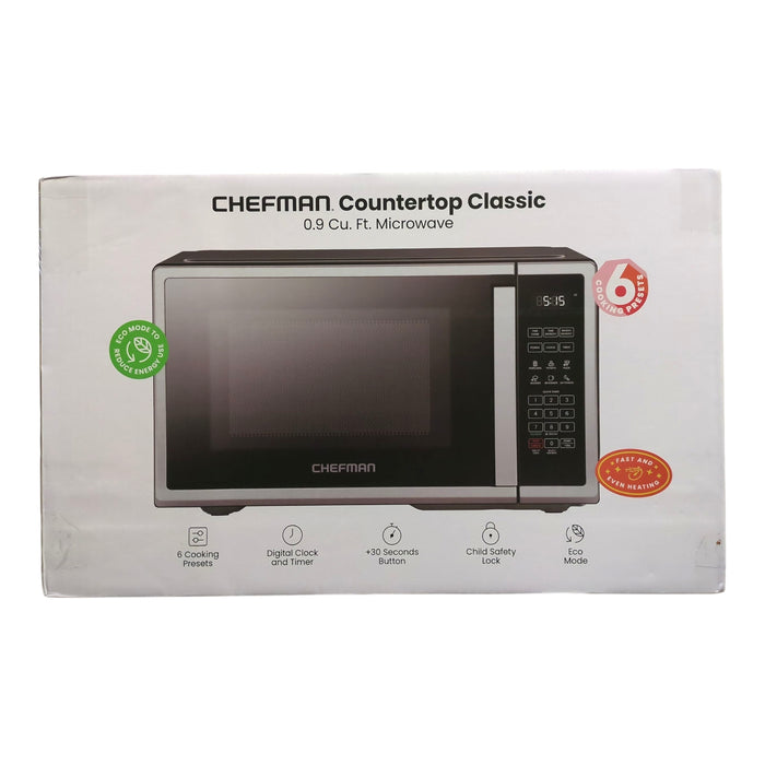 Chefman Digital Countertop Microwave Oven, .9cuft, Stainless Steel, RJ55-SS-9-CK