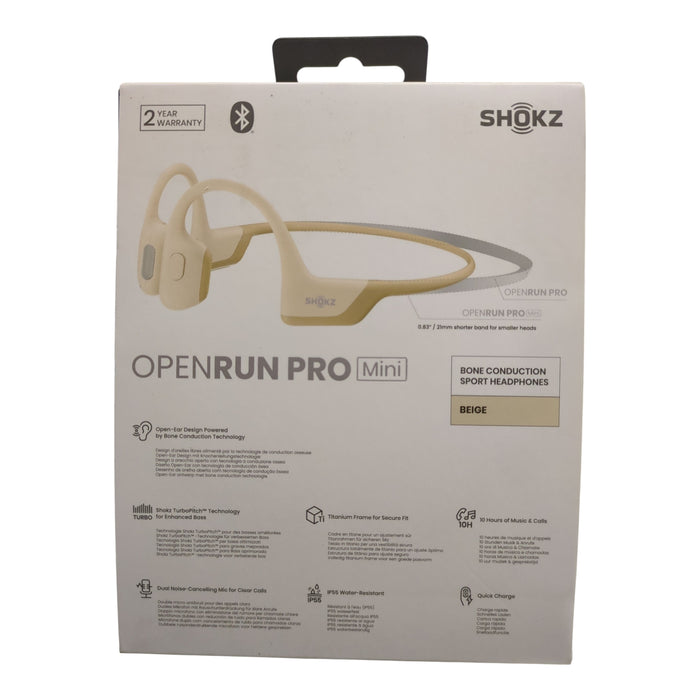 Shokz OpenRun Pro Mini Open-Ear Endurance Wireless Bluetooth Headphones, Beige